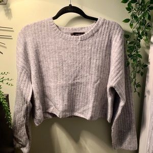 cropped grey sweater